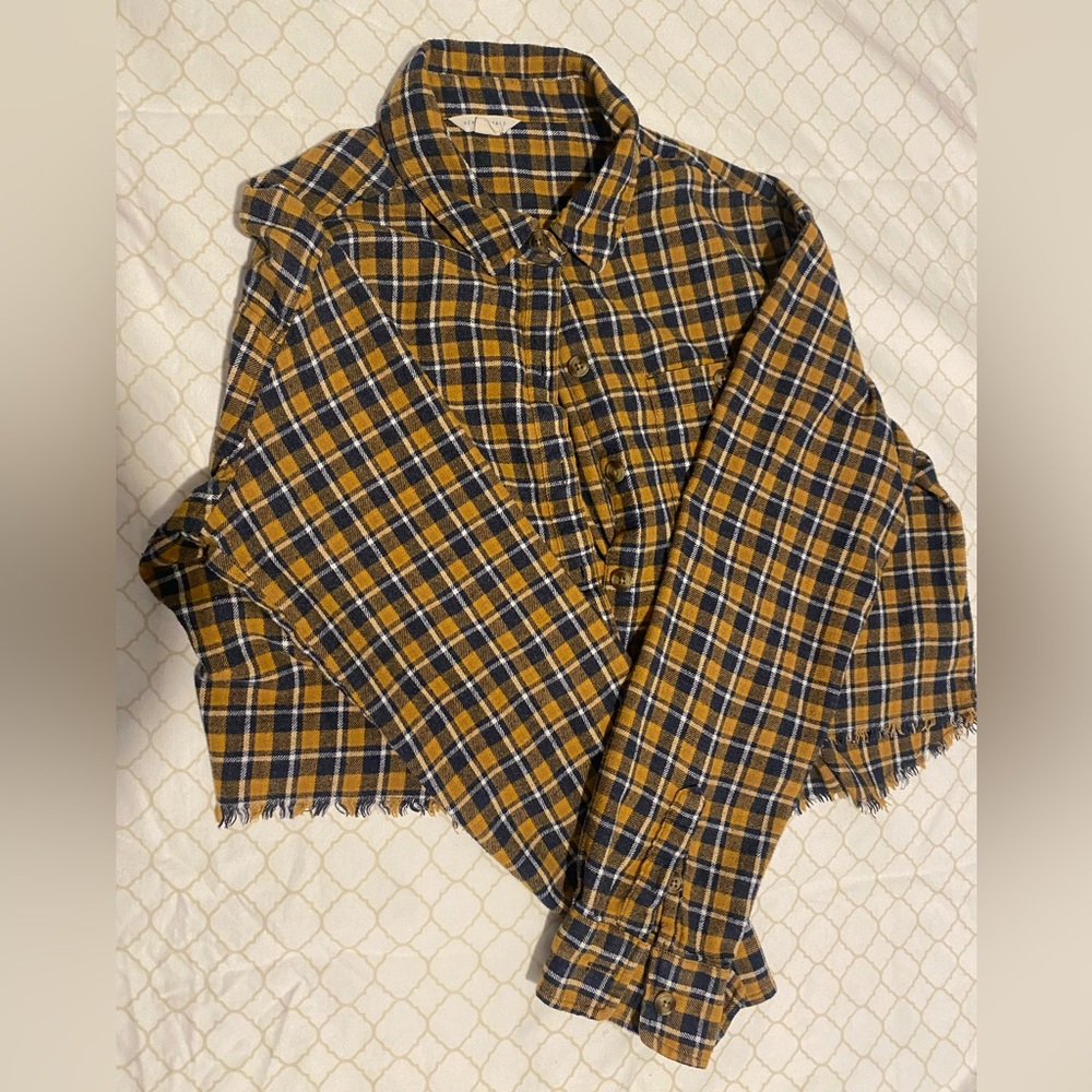 Yellow and Blue Plaid Flannel